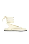 A.emery Shel Lace-up Leather Sandals In White
