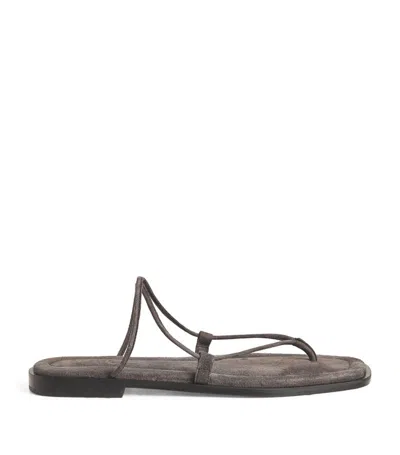 A.emery Nodi Leather Sandals In Grey