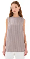 A.emery A. Emery Wolfe Shirt Mocha Stripe In Mocha Stripe