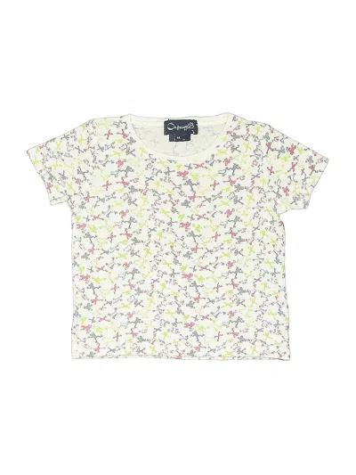 Pre-owned A For Apple Kids' Short Sleeve Top Ivory Tops In White