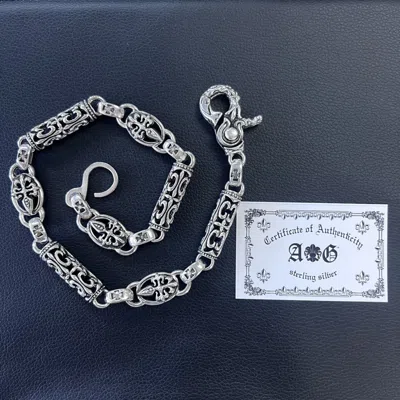 Pre-owned A G Rock A&g Rock N Roll Fdl Tubular Wallet Chain In Silver