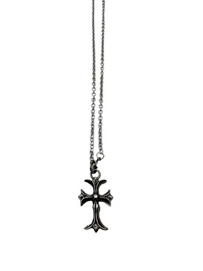 Pre-owned A G Rock N Roll Couture Cross Pendant Necklace In Silver