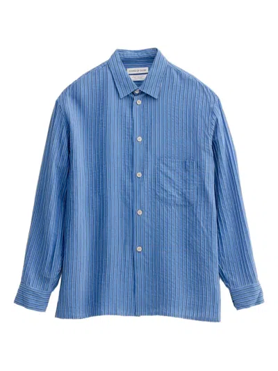 A Kind Of Guise Gusto Striped Button-up Shirt In Blue