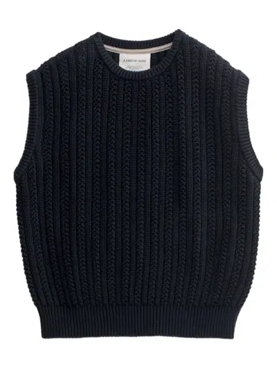 A Kind Of Guise Knitted Vest In Black