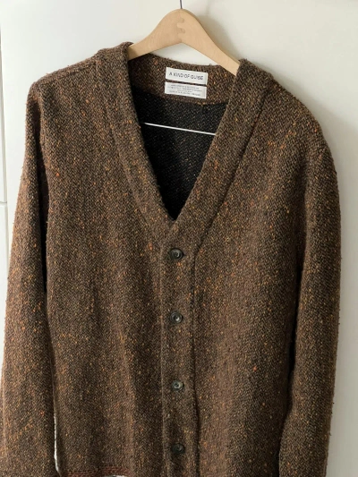 Pre-owned A Kind Of Guise Kura Cardigan Grizzly Melange In Brown