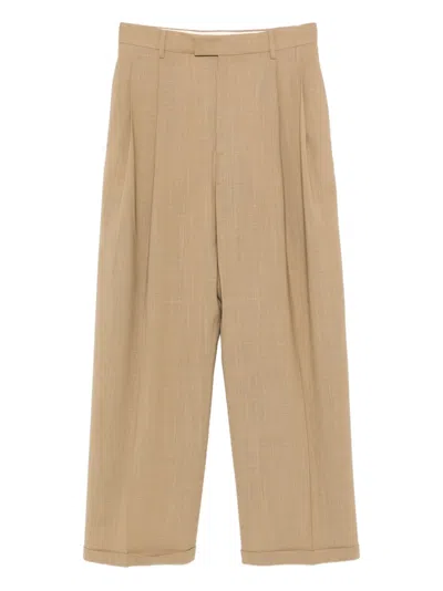 A Kind Of Guise Padded Insulation Trousers In Brown