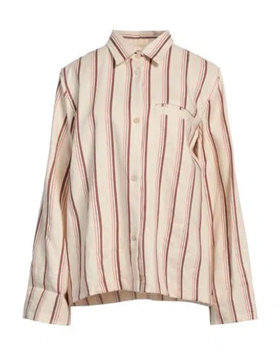 A Kind Of Guise Woman Shirt Beige Size L Linen, Cotton