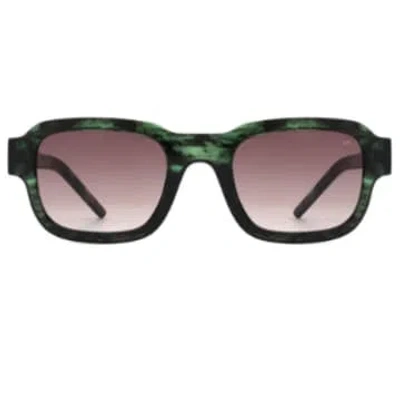 A. Kjærbede Halo Green Marble Transparent Sunglasses