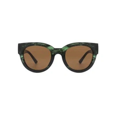 A. Kjærbede Lilly Green Marble Transparent Sunglasses