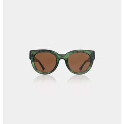 A. Kjærbede Lilly Sunglasses In Green Marble Transparent