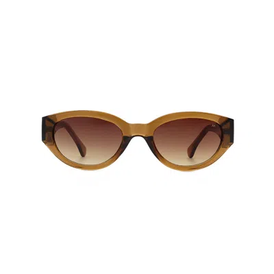 A. Kjærbede Men's Brown Winnie Smoke Transparent Sunglasses