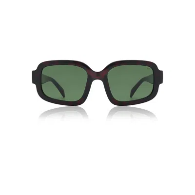 A. Kjærbede Women's Brown / Black Pluto Sunglasses Demi Tortoise In Green