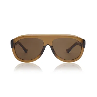 A. Kjærbede Women's Brown Rio Sunglasses Smoke Transparent In Gold