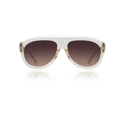 A. Kjærbede Women's Neutrals Rio Sunglasses Ecru Transparent In Brown