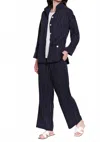 A La Carte Striped Pull On Pant In Navy/ White In Blue