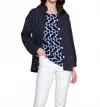 A La Carte Striped Wire Collar Shirt In Navy/ White In Multi