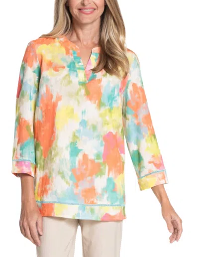 A La Carte Water Painting Top In Multicolor