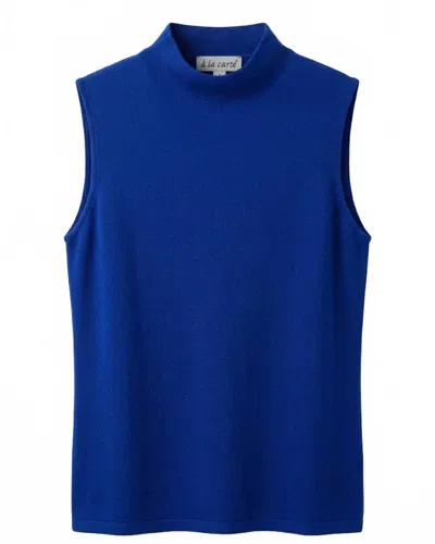 A La Carte Women's Funnel Neck Sleeveless Sweater In Blue
