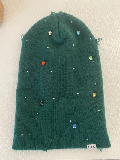 Pre-owned A Lab X Hype Life's A Blur Distressed Gemstone Beanie In Green