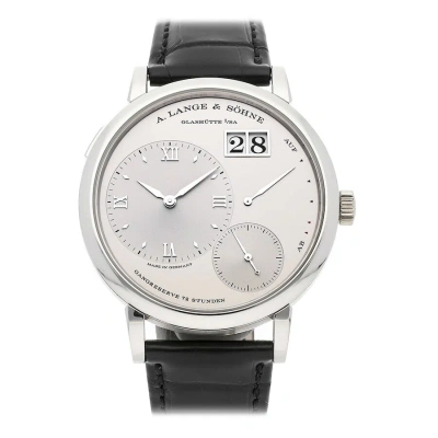 A. Lange & Sohne A. Lange And Sohne Grand Lange 1 Silver Dial Platinum Men's Watch 117.025 In Black