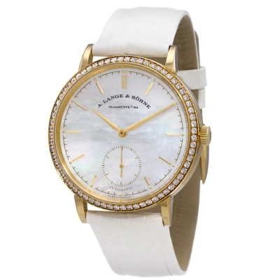 A. Lange & Sohne A. Lange And Sohne Saxonia 18k Yellow Gold Diamond Automatic Ladies Watch 840.021 In White