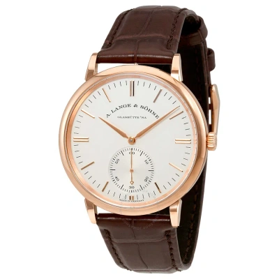 A. Lange & Sohne A. Lange And Sohne Saxonia 18kt Pink Gold Automatic Silver Dial Men's Watch 380.033 In Brown