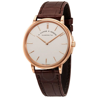 A. Lange & Sohne Saxonia Thin Manual Wind Silver Dial Men's Watch 211.032 In Brown / Gold / Rose / Rose Gold / Silver