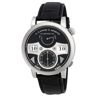 A. Lange & Sohne A. Lange And Sohne Zeitwerk Striking Time 18k White Gold Men's Watch 145.029 In Black