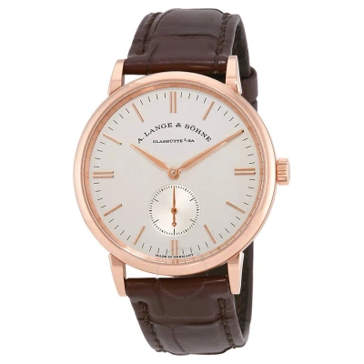 A. Lange & Sohne A. Lange And Sonhne Saxonia Silver Dial 18kt Rose Gold Men's Watch 219.032 In Brown