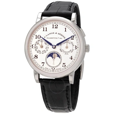 A. Lange & Sohne 1815 Annual Calendar Moonphase Men's 18kt White Gold Watch 238.026 In Black / Blue / Gold / Silver / White