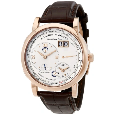 A. Lange & Sohne Lange 1 Time Zone Gmt Offset Home Time Silver Dial Men's Watch 116.032 In Gold