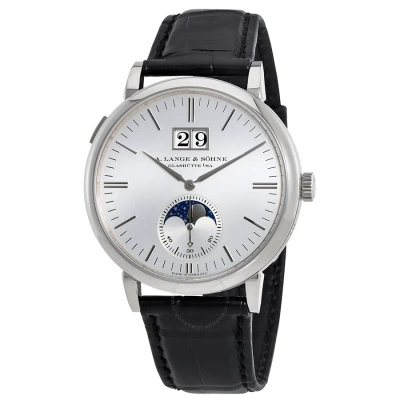 A. Lange & Sohne A Lange & Sohne Saxonia 18kt White Gold Moon Phase Automatic Men's Watch 384.026 In Black
