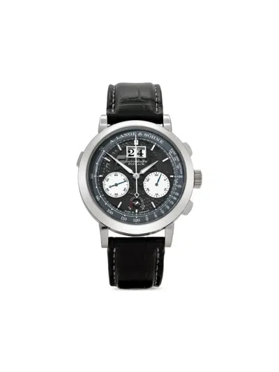 Pre-owned A. Lange & Sohne Unworn Datograph Leather-strap 41mm In Black