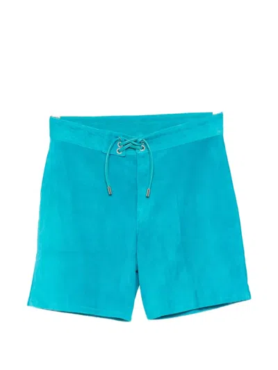 A Leather Board Shorts In Blue
