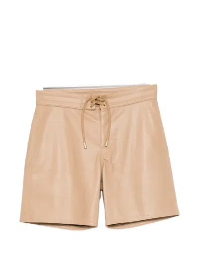 A Leather Board Shorts In Neutral