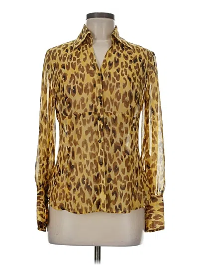 Pre-owned A Line Long Sleeve Blouse In Gold