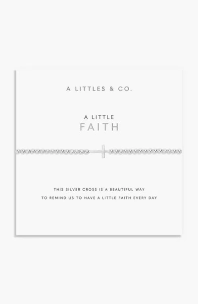 A Littles & Co. A Littles & Co A Little 'faith' Bracelet In Silver