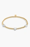 A Littles & Co. A Littles & Co A Little 'faith, Peace, Love' Bracelet In Silver And Gold-tone Plating