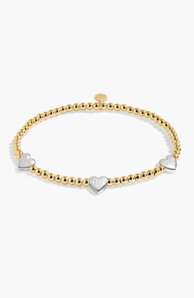 A Littles & Co. A Littles & Co A Little 'faith, Peace, Love' Bracelet In Silver And Gold-tone Plating