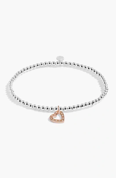 A Littles & Co. A Littles & Co A Little 'happy Birthday Beautiful' Bracelet In Silver And Rose Gold-tone Plating