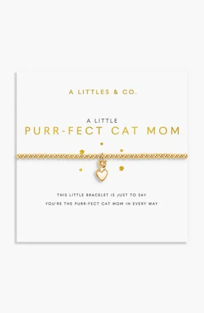 A Littles & Co. A Littles & Co A Little 'paw-fect Cat Mom' Bracelet In Gold Plated