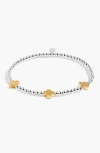 A Littles & Co. A Littles & Co A Little 'pray Believe Receive' Bracelet In Silver And Gold-tone Plating