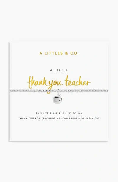 A Littles & Co. A Littles & Co A Little 'thank You Teacher' Bracelet In Silver Plated