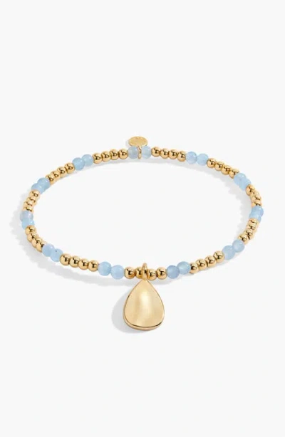 A Littles & Co. A Littles & Co Birthstone A Little March Bracelet In Gold