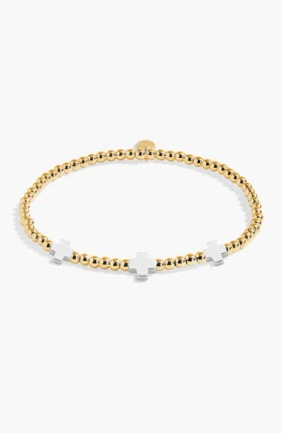 A Littles & Co. A Littles & Co Faith A Little 'faith, Hope, Courage' Bracelet In In Silver And Gold-tone Plating