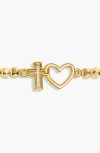 A Littles & Co. A Littles & Co Forever Yours 'live By Faith' Bracelet In Gold-tone Plating