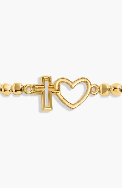 A Littles & Co. A Littles & Co Forever Yours 'live By Faith' Bracelet In Gold-tone Plating