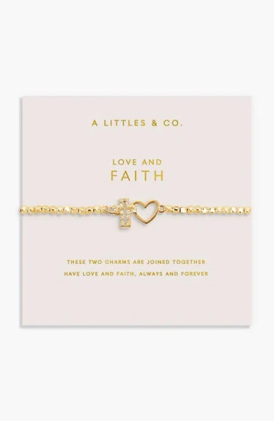 A Littles & Co. A Littles & Co Forever Yours 'love And Faith' Bracelet In Gold Plated