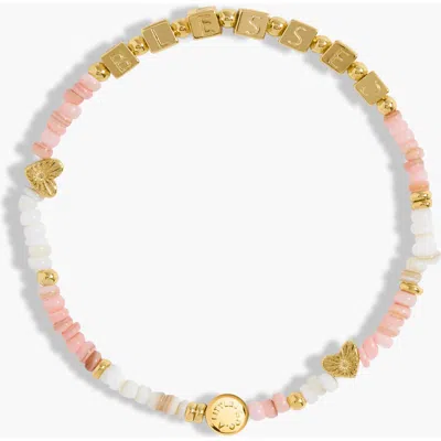 A Littles & Co. A Littles & Co Happy Little Moments 'blessed' Bracelet In Gold-tone Plating