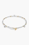 A Littles & Co. A Littles & Co Sparkle Confetti A Little 'love And Wishes' Bracelet In Silver And Gold-tone Plating